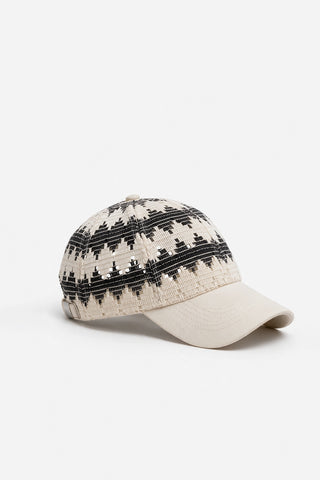 Crochet Panel Baseball Cap / OFF WHITE CAP ATTIR-UNISEX
