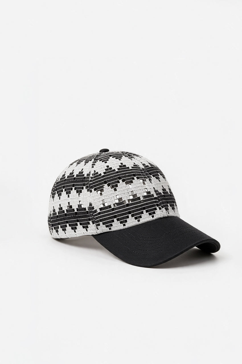 Crochet Panel Baseball Cap / GREY CAP ATTIR-UNISEX