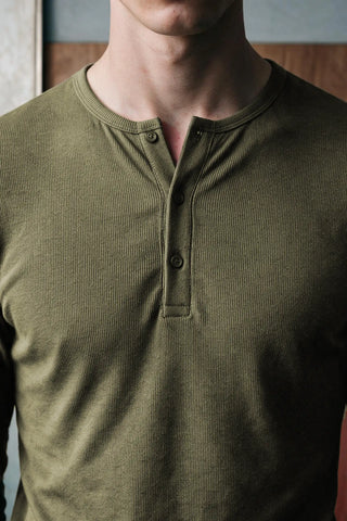 Rib-Knit Henley T-shirt HENLEY ATTIR-MEN