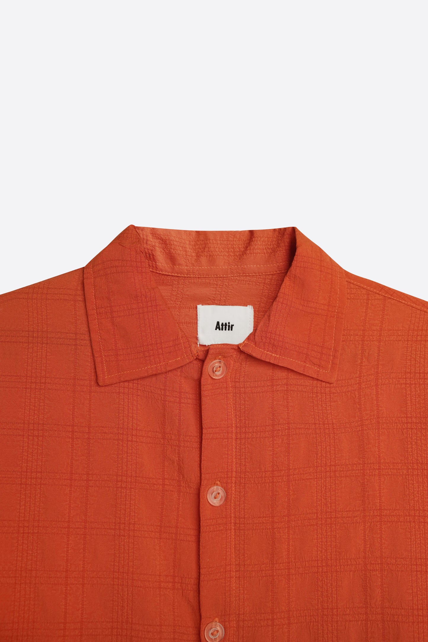 Creased-Effect Over Shirt in Orange