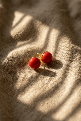 Red Stud Earrings EARRING ATTIR-WOMEN