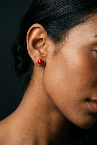 Red Stud Earrings EARRING ATTIR-WOMEN