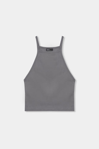Sleeveless Crop Top in Space Grey