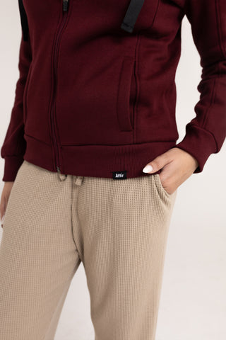 Supersoft Zip-up Hoodie in Maroon