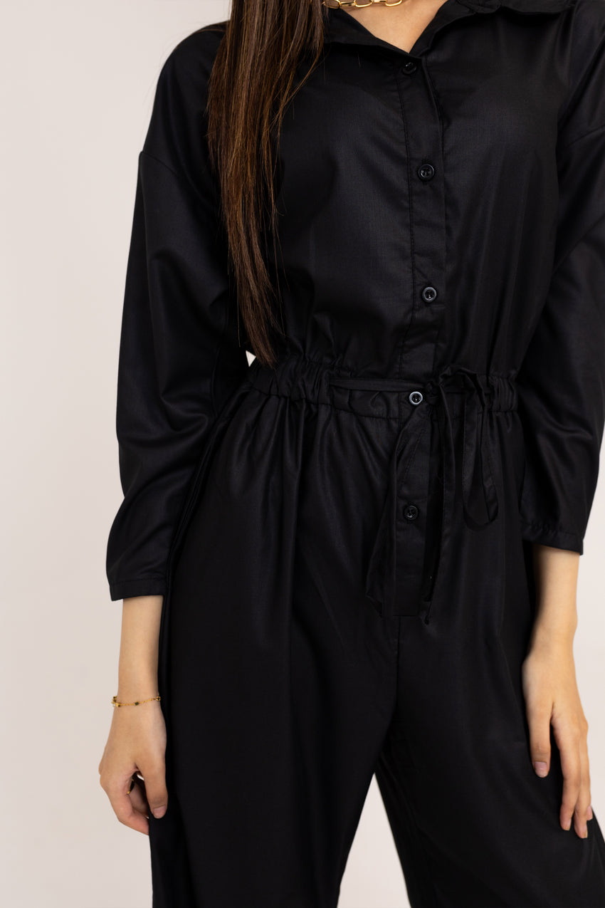 Wide-leg Jumpsuit in Black JUMPSUIT ATTIR-WOMEN