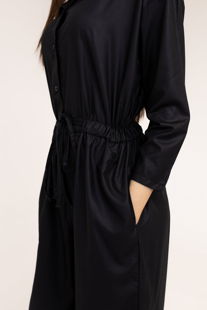Wide-leg Jumpsuit in Black JUMPSUIT ATTIR-WOMEN