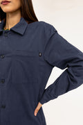 Cotton Shacket in Navy SHACKET ATTIR-UNISEX