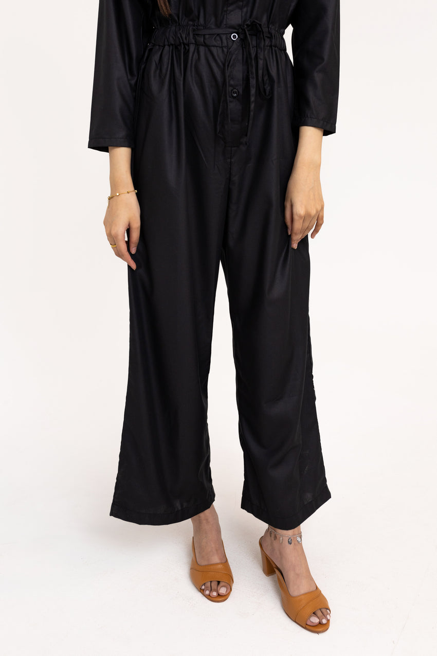 Wide-leg Jumpsuit in Black JUMPSUIT ATTIR-WOMEN