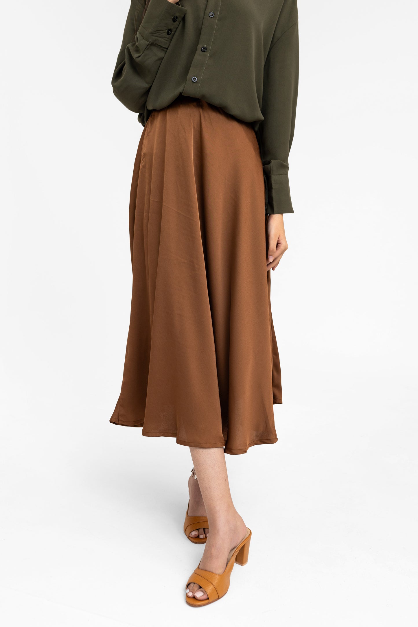 Silk Skirt in Brown