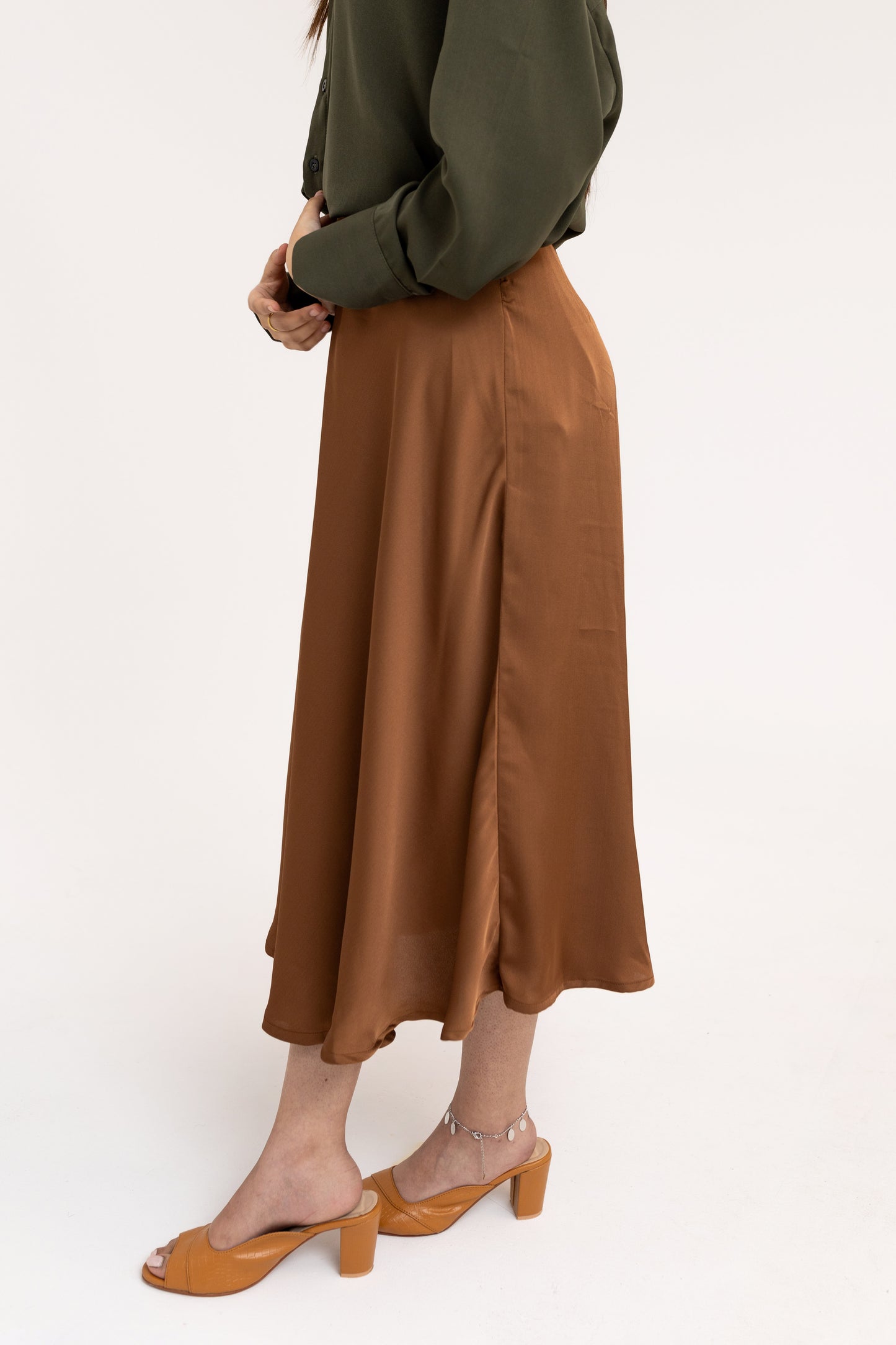 Silk Skirt in Brown