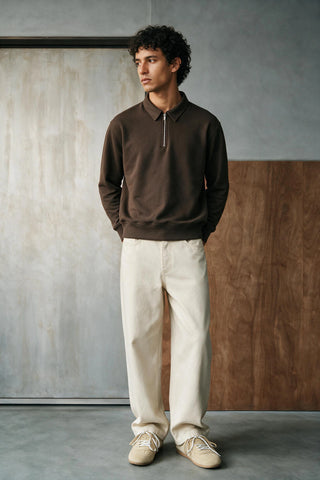 Relaxed-fit Zip-up Polo Shirt POLO ATTIR-MEN