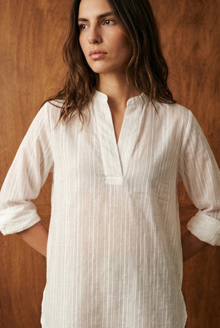 Long V-front Sheer Top