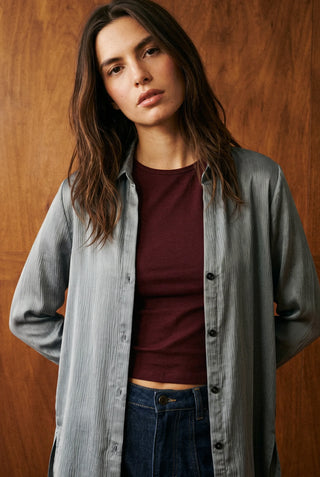 Long Beach Shirt in Crinkle Silk