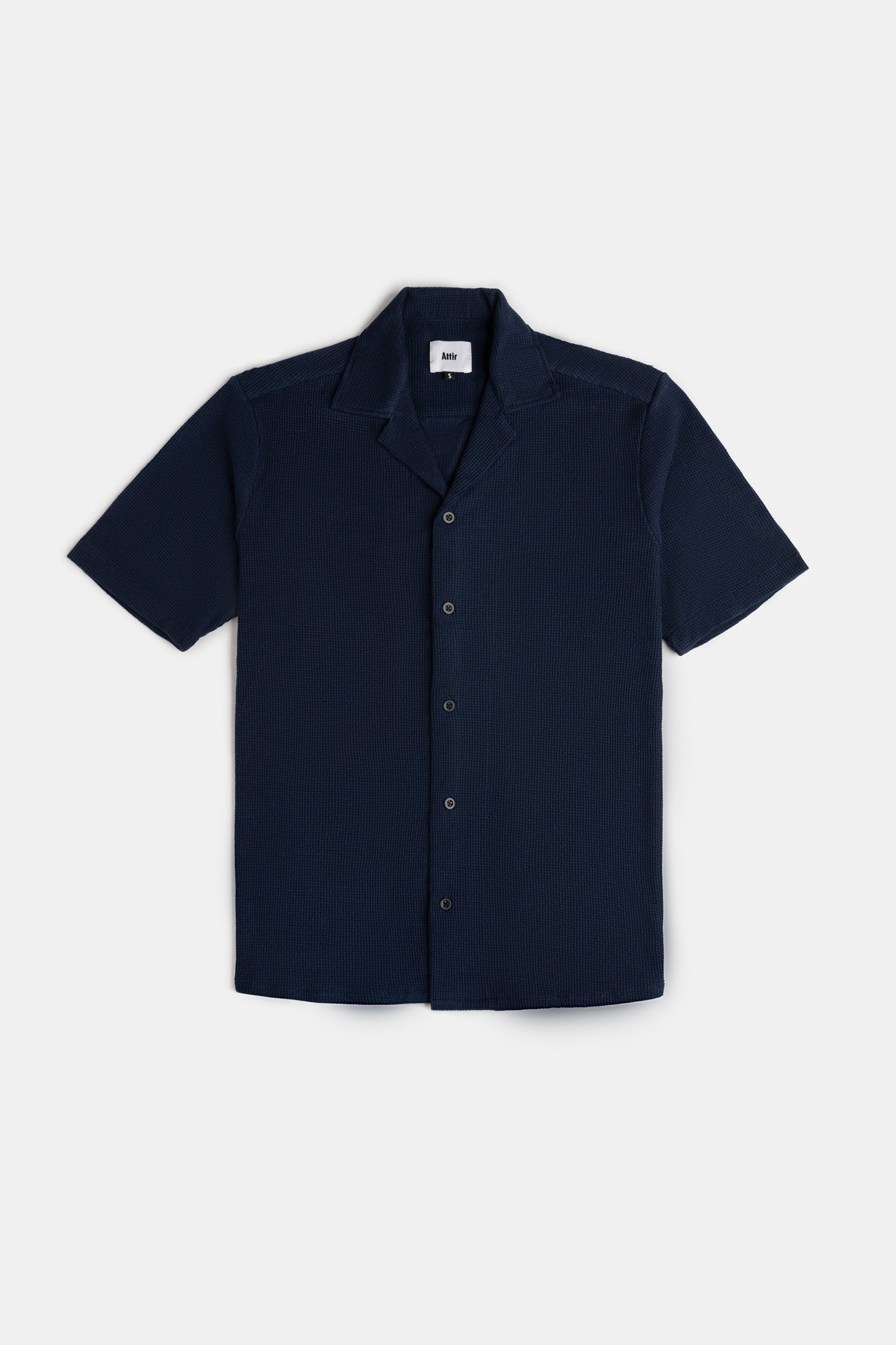 Waffle Textured Shirt in Midnight Blue