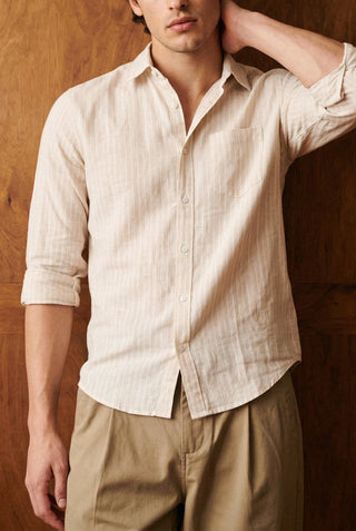 Stripe Button Down Shirt in Cream