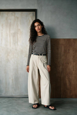 Striped Long Sleeves Top TEE ATTIR-WOMEN