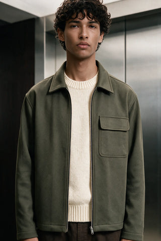 Twill Weave Wool Jacket / OLIVE JACKET ATTIR-MEN