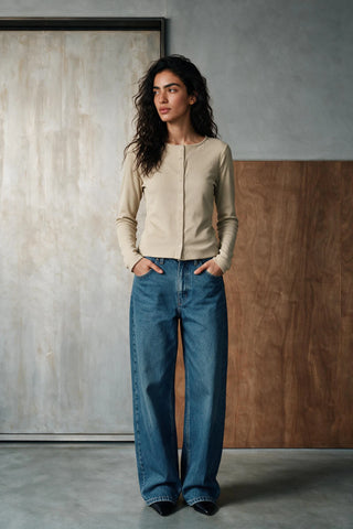 Ribbed Button Up Top TOP ATTIR-WOMEN
