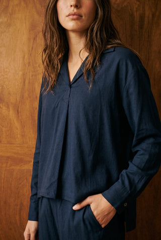 Pleated Co-ord Set in Dark Navy