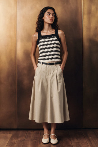 Crochet Knit Tank Top / OFF WHITE TANKTOP ATTIR-WOMEN