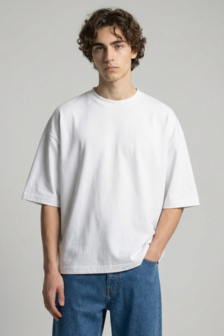 Structured Oversized T-shirt in Salt