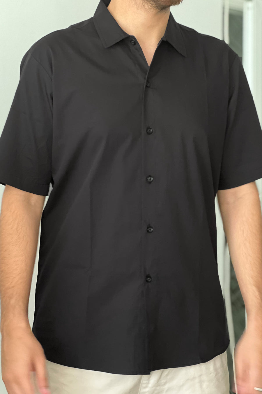 Basic Cotton Shirt in Black