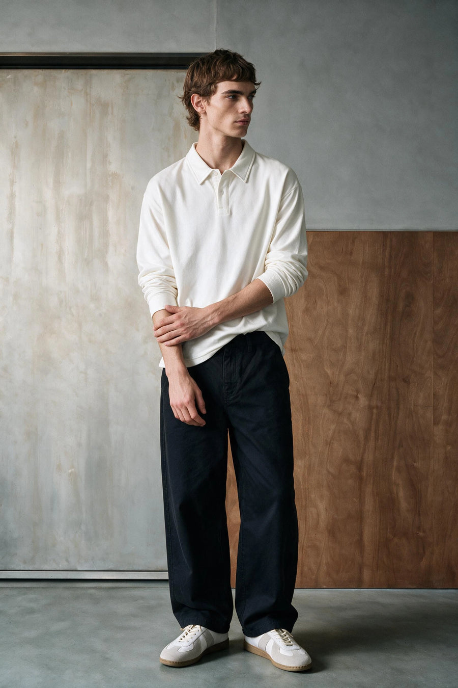 Relaxed-fit Terry Polo Shirt /  WHITE