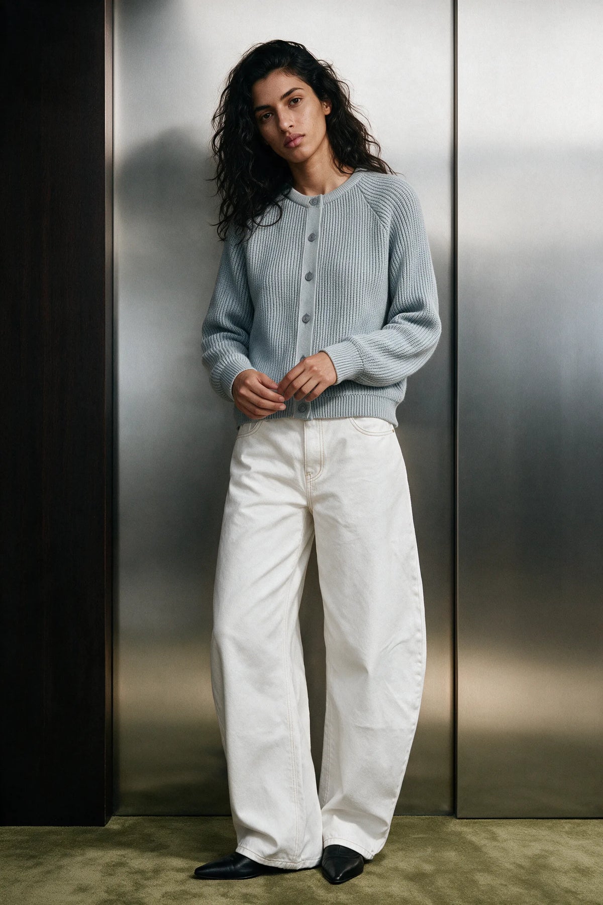 Brushed Raglan Cardigan / Aqua Blue SWEATER ATTIR-WOMEN