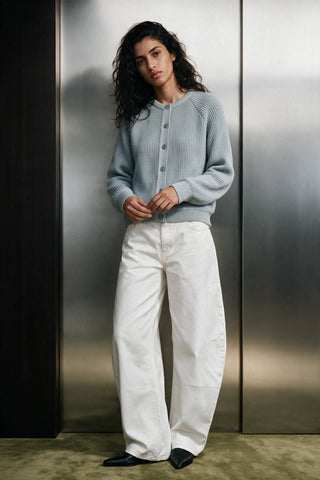 Brushed Raglan Cardigan / Aqua Blue SWEATER ATTIR-WOMEN