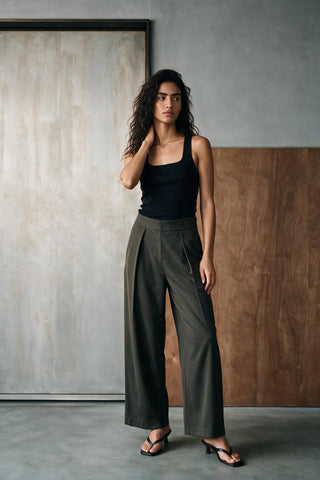 Square Neck Ribbed Tank Top TANKTOP ATTIR-WOMEN