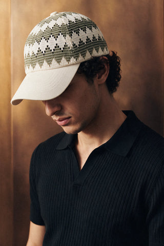 Crochet Panel Baseball Cap / OLIVE CAP ATTIR-UNISEX