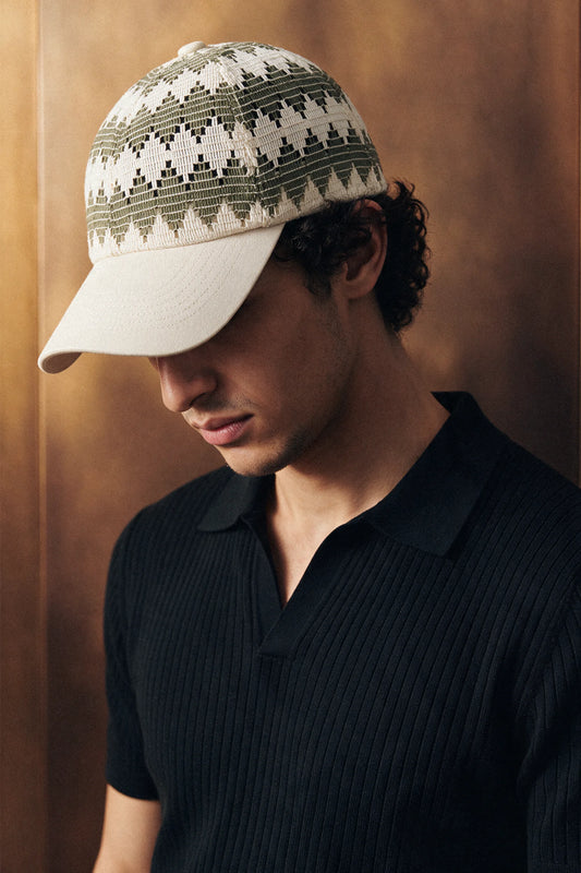 Crochet Panel Baseball Cap / OLIVE CAP ATTIR-UNISEX