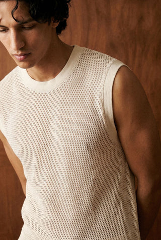 Crochet Tank Top in Cream