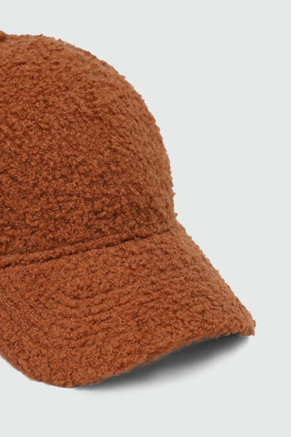 Teddy Fur Baseball Cap in Brown CAP ATTIR-UNISEX