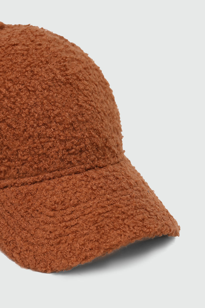 Teddy Fur Baseball Cap in Brown