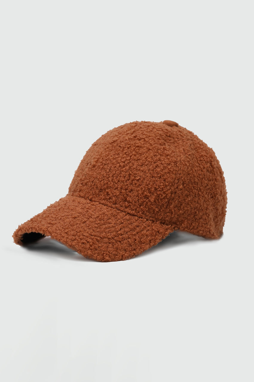 Teddy Fur Baseball Cap in Brown CAP ATTIR-UNISEX