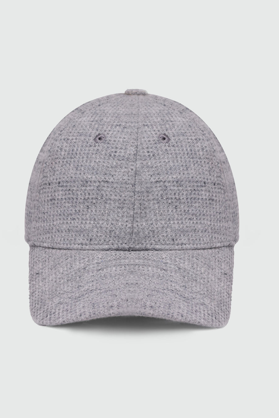 Waffle Textured Baseball Cap in Heather Grey