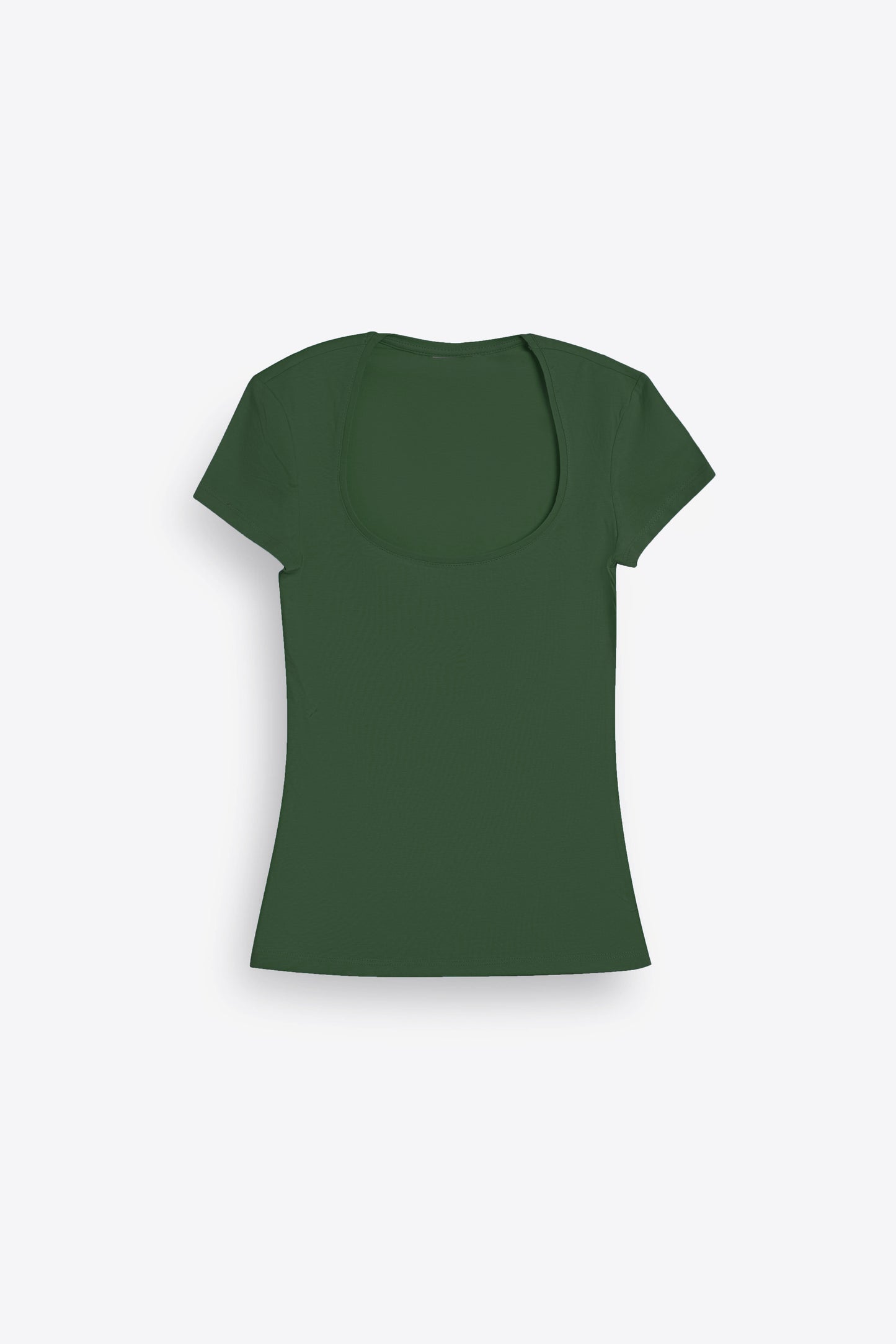 Scoop Neck T-shirt in Forest Green
