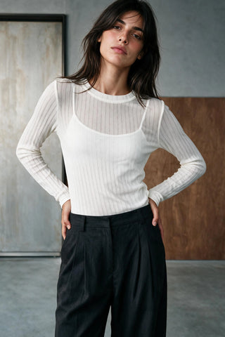 Jacquard Jersey Top TOP ATTIR-WOMEN