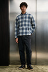 Flannel Mock Neck / BLUE FLANNEL MOCKNECK ATTIR-MEN