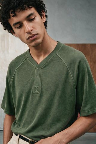 Baseball Neck Henley Shirt HENLEY ATTIR-MEN