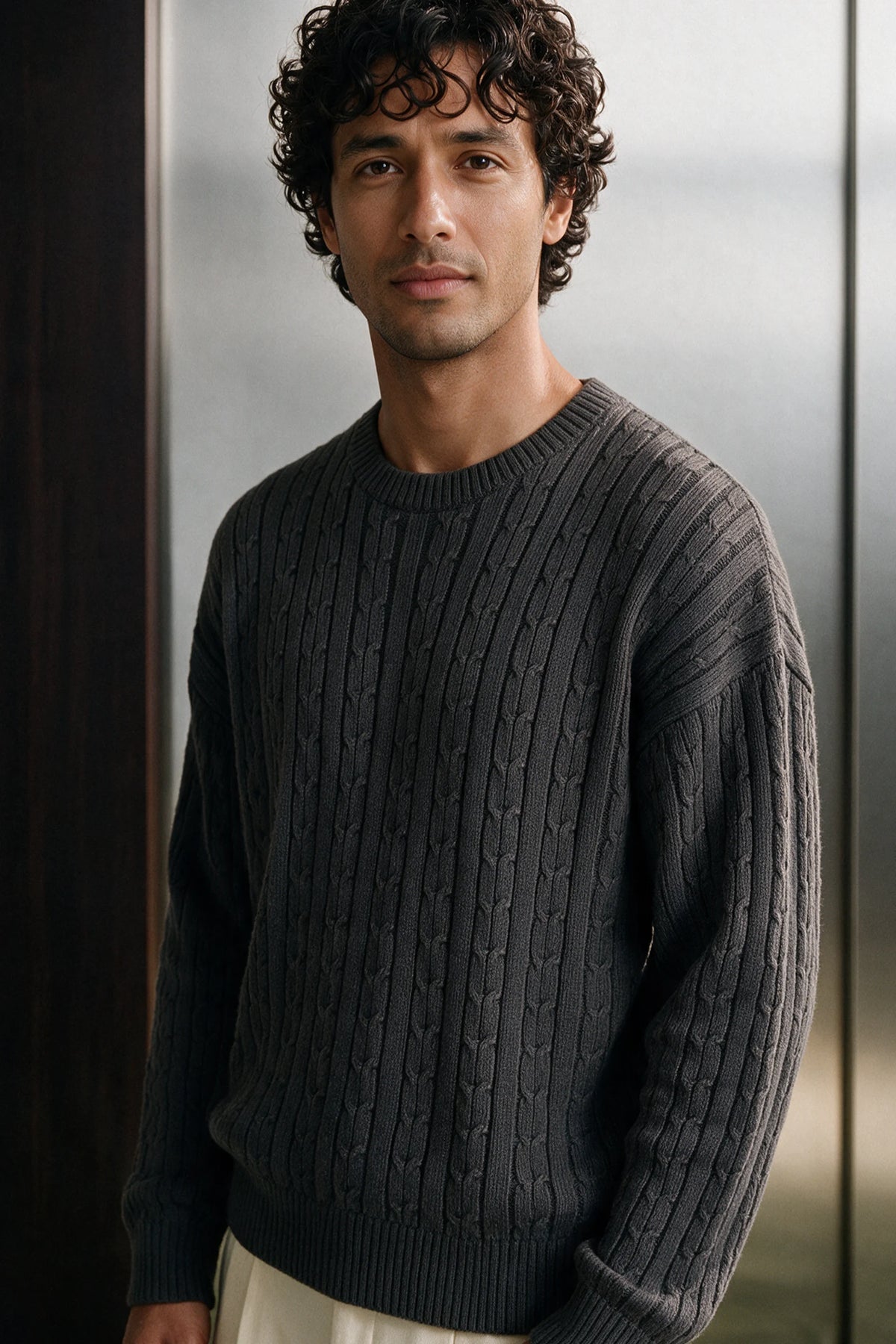 Classic Cable Knit Pullover / GREEN SWEATER ATTIR-MEN