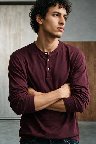 Classic Cotton Henley Shirt HENLEY ATTIR-MEN