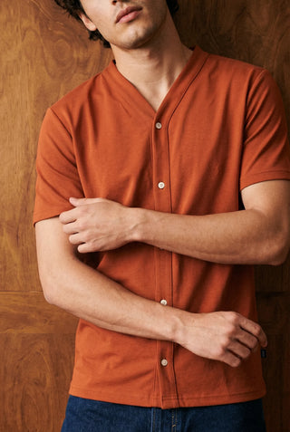 Interlock Baseball Shirt Rust Orange