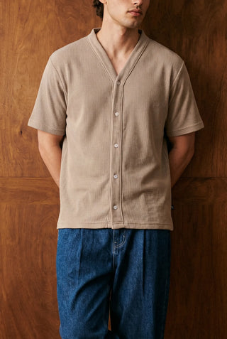 Waffle Baseball Shirt in Stone