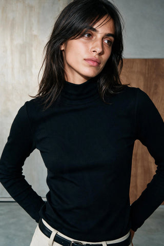 Rib-Knit Mock Neck Top MOCKNECK ATTIR-WOMEN