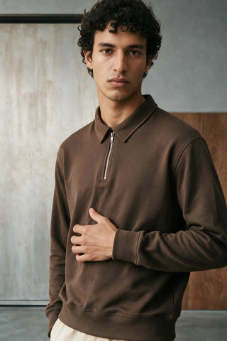 Relaxed-fit Zip-up Polo Shirt POLO ATTIR-MEN