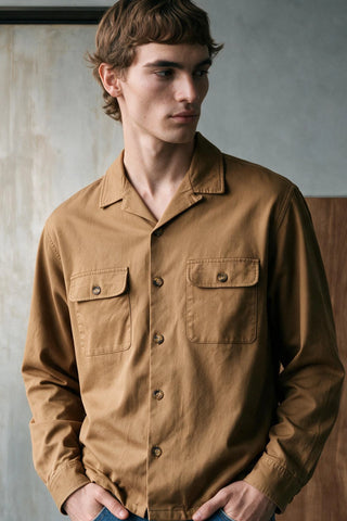 Camp Collar Twill Shacket OVERSHIRT ATTIR-MEN