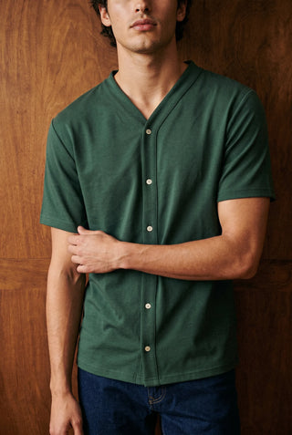 Interlock Baseball Shirt in Dark Green