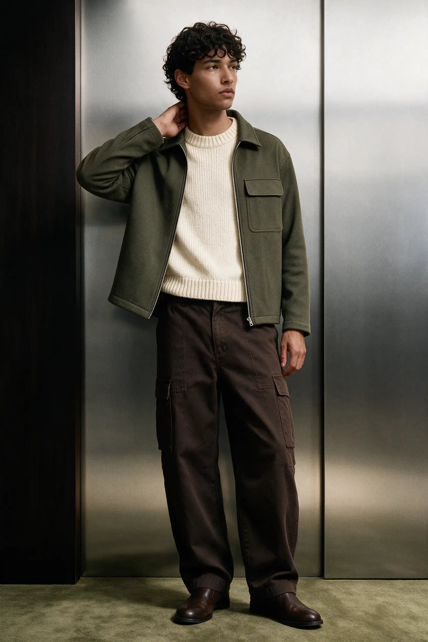 Twill Weave Wool Jacket / OLIVE JACKET ATTIR-MEN